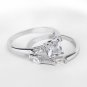 1/2 CT Princess Cut Engagement RING Wedding BAND Set White Gold Plated Size 6-8