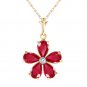 2.22 Carat 14K Solid Gold Necklace Natural Rubys Diamond