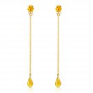 3.15 Carat 14K Solid Gold Chandelier Earrings Citrine