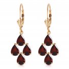 4.5 CTW 14K Solid Gold First Love Garnet Earrings Natural Gemstone Womens Girls
