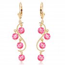 4.95 Carat 14K Solid Gold Chandelier Earrings Natural Pink Topaz Gemstone Womens