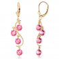 4.95 Carat 14K Solid Gold Chandelier Earrings Natural Pink Topaz Gemstone Womens