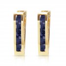 1.3 Carat 14K Solid Gold Oval Huggie Earrings Sapphire