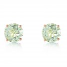 3.1 Carat 14K Solid Rose Gold Stud Earrings Natural Green Amethyst