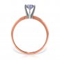14K Solid Rose Gold Solitaire Ring Natural Tanzanite Gemstone Womens Size 5-11
