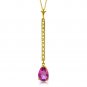 1.8 Carat 14K Solid Gold Necklace Diamond Pink Topaz