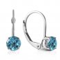 1.2 Carat 14K Solid White Gold Pay Attention Blue Topaz Earrings