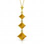 2.4 CTW 14K Solid Gold Melting Flames Citrine Necklace