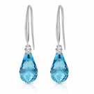 4.6 Carat 14K Solid White Gold Lose Yourself Blue Topaz Diamond Earrings