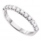 14k White Gold Womens Natural Diamond RING 3.5mm Stackable Wedding BAND 0.50 CT