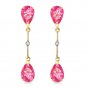 7.01 CTW 14K Solid Gold Diamond Pink Topaz Dangling Earrings Natural Gemstone