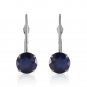 1.2 Carat 14K Solid White Gold Nestle Deeply Sapphire Earrings