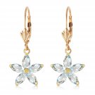 2.8 Carat 14K Solid Gold Calypso Aquamarine Earrings