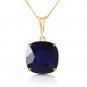 4.83 Carat 14K Solid Gold Necklace Cushion Shape Sapphire