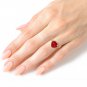 14K Solid Gold Ring with Natural 10.0 mm Heart Ruby Gemstone Womens Size 5-11