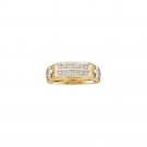 Mens Round Diamond Cross Wedding Band Ring 10kt Two-tone Yellow Gold  0.15 CT