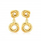14k Yellow Gold Love Knot Stud Earrings with Drops