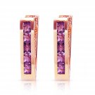 14K Solid Rose Gold Women's Oval Purple Amethyst Huggie Fashion Earrings 0.85 Ct