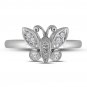 0.10 CT Real Diamond BUTTERFLY Ring Womens Fashion 10k White Gold Size 5-11