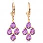3 Carat 14K Solid Rose Gold pearll Amethyst Leverback Earrings