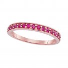 Womens Unique Ruby Pave Set Fashion Wedding Band Ring 0.5 Ct Carat 14k Rose Gold