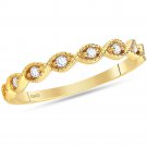 14kt Yellow Gold Womens Round Diamond Stackable Band Ring 1/10 Cttw