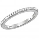 10kt White Gold Womens Round Diamond Single Row Stackable Band Ring 1/8 Cttw