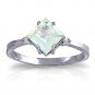 1.77 Ct 14K Solid White Gold Ring Diamond Aquamarine Gemstone Womens Size 5-11