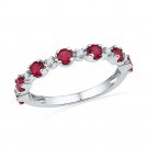 1.09 CT Carat Red Ruby Bridal Engagement RING Lab Created Solid 10k White Gold
