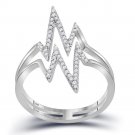 10kt White Gold Women's Round Diamond Cute Double Heartbeat Fashion Ring 1/5 Ct