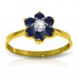 0.5 CTW 14K Solid Gold Can't Dictate Love Sapphire Diamond Ring Genuine Gemstone
