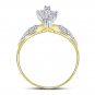 10kt Two-tone Gold Womens Round Diamond Cluster Ring 1/8 Cttw