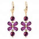 5.32 Carat 14K Solid Petals Amethyst Earrings Natural Gemstone Womens Girls