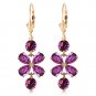 5.32 Carat 14K Solid Petals Amethyst Earrings Natural Gemstone Womens Girls