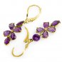 5.32 Carat 14K Solid Petals Amethyst Earrings Natural Gemstone Womens Girls