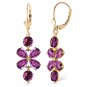 5.32 Carat 14K Solid Petals Amethyst Earrings Natural Gemstone Womens Girls