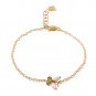 0.6 Carat 14K Solid Gold Flutter Opal Peridot Bracelet