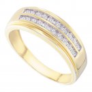 Mens Solid 10k GOLD Genuine 0.25 CT Carat DIAMOND Wedding Anniversary Band Ring