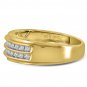 Mens Solid 10k GOLD Genuine 0.25 CT Carat DIAMOND Wedding Anniversary Band Ring