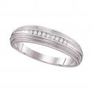0.10 Carat 10k White Gold Mens Diamond  Wedding Band Anniversary Ring Size 8-13