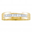 14k Yellow Gold Mens Princess Diamond Wedding Anniversary Band Ring 1.00 Cttw