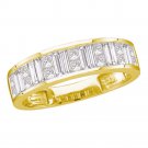 14k Yellow Gold Baguette Princess Diamond Wedding Anniversary Band 1.00 Ctw