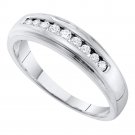 10k White Gold Mens Round Channel-set Diamond 5mm Wedding Band Ring 1/4 Cttw