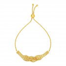 Textured Wavy Chain Motif Adjustable Bracelet in 14k Yellow Gold