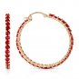 Womens 6.0 Carat 14K Solid Gold Alana Ruby Hoop Earrings Cute Fashion Jewelry