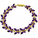 16.5 CTW 14K Solid Gold Butterfly Bracelet Amethyst