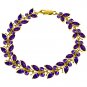 16.5 CTW 14K Solid Gold Butterfly Bracelet Amethyst