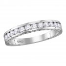 14k White Gold Womens Round Diamond Wedding Anniversary Band Ring 1/2 Cttw