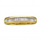 14k Yellow Gold Womens Baguette Diamond Wedding Anniversary Band 1/2 Cttw