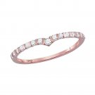 10kt Rose Gold Womens Round Diamond Chevron Stackable Band Ring 1/4 Cttw